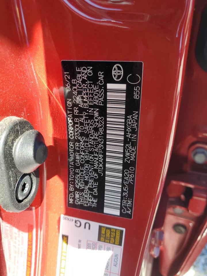 JTDKAMFP3N3198323 TOYOTA PRIUS 2022