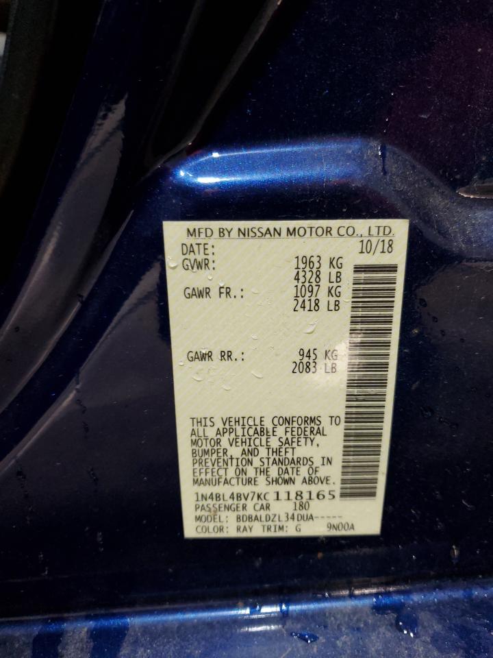 1N4BL4BV7KC118165 NISSAN ALTIMA 2019