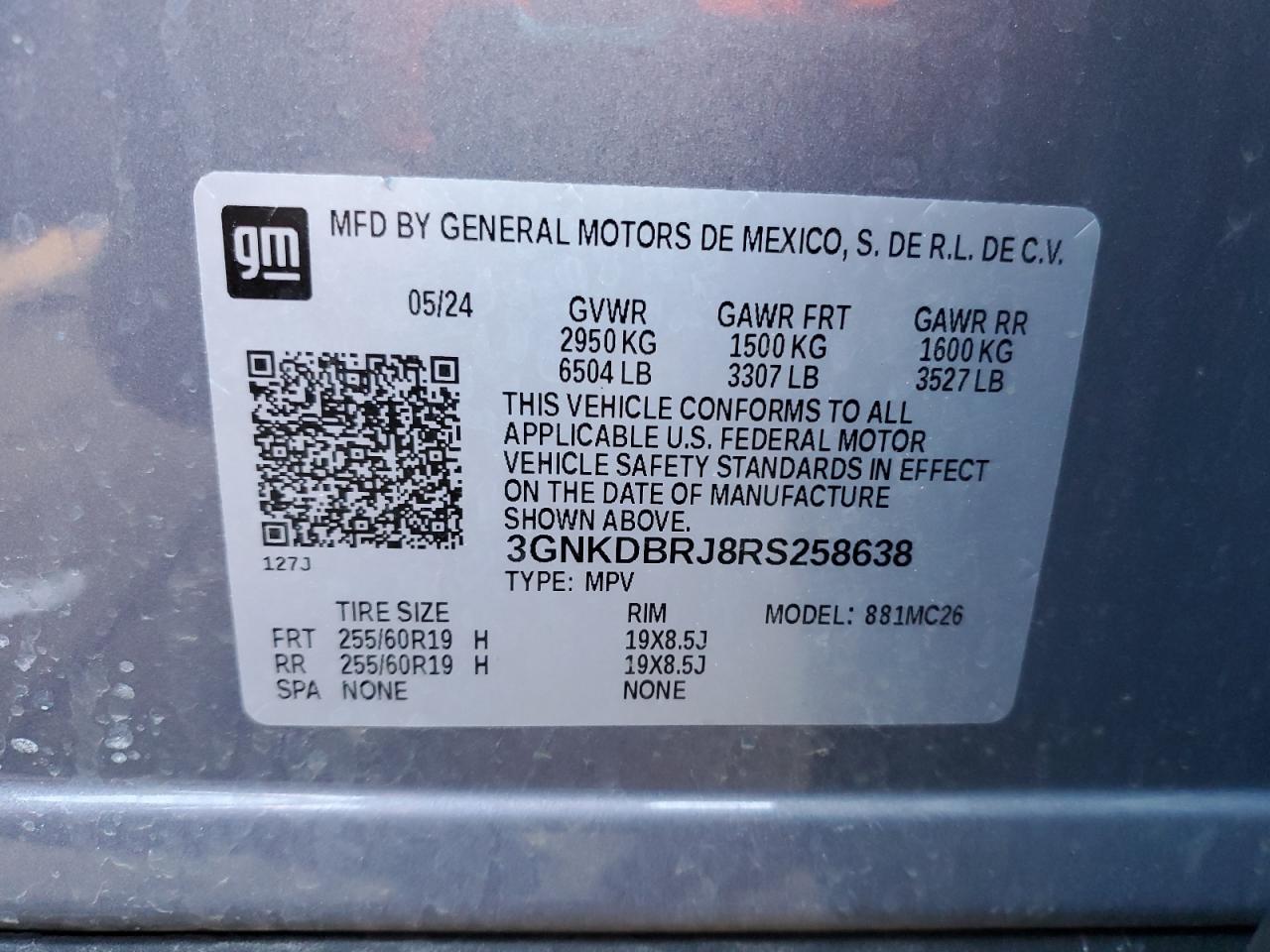 3GNKDBRJ8RS258638 CHEVROLET BLAZER 2024