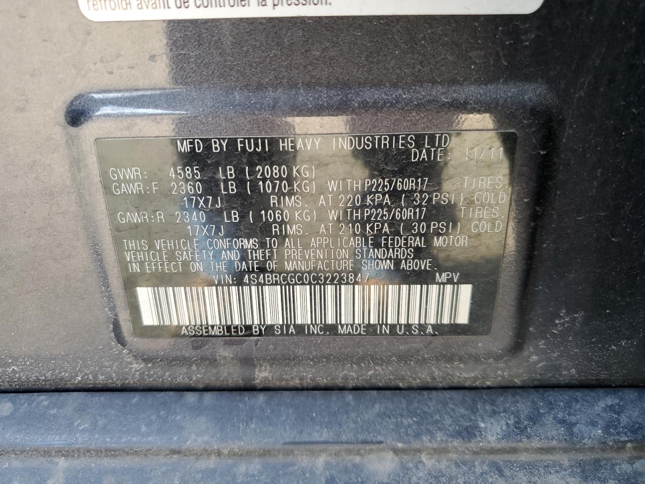 2012 Subaru Outback - Image 12