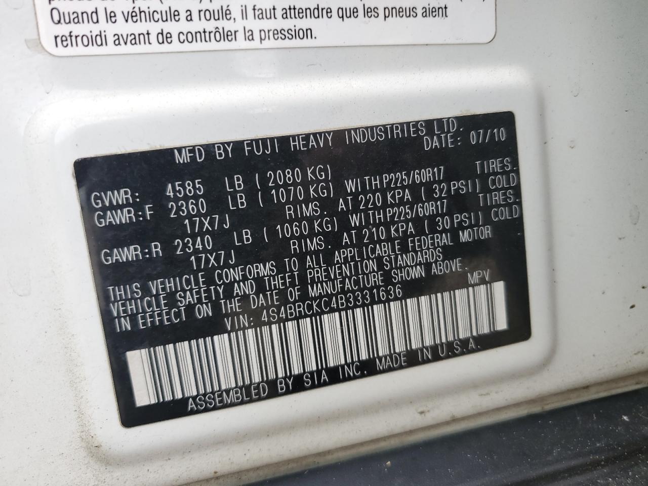 2011 Subaru Outback - Image 15