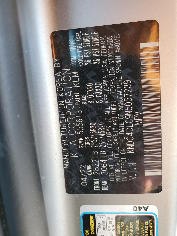 2022 Kia Ev6 Gt Line VIN: KNDC4DLC9N5057239 Lot: 50843185