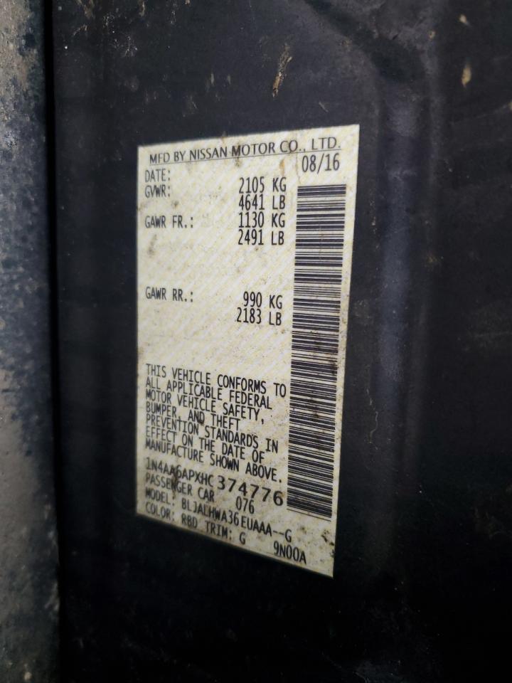 1N4AA6APXHC374776 NISSAN MAXIMA 2017