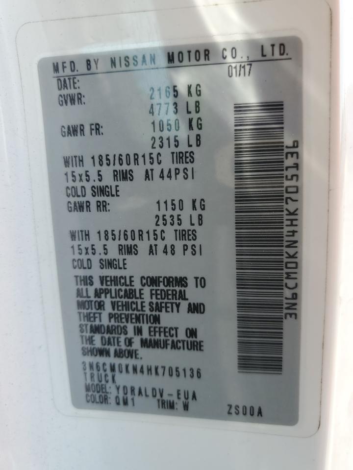3N6CM0KN4HK705136 NISSAN NV 2017