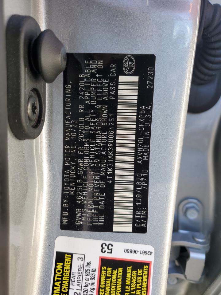 4T1K31AK3RU064251 TOYOTA CAMRY 2024