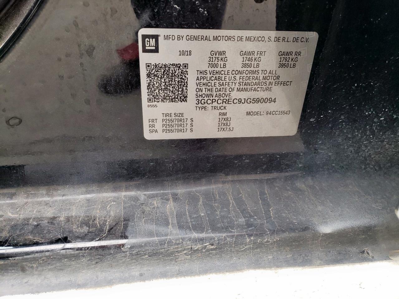 3GCPCREC9JG590094 CHEVROLET ALL Models 2018