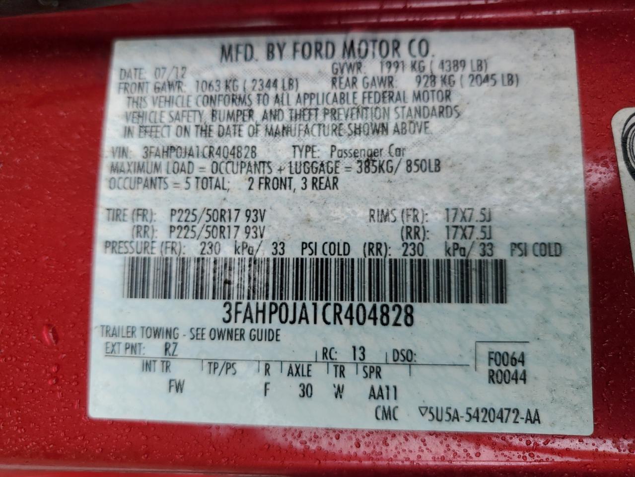 2012 Ford Fusion - Image 13