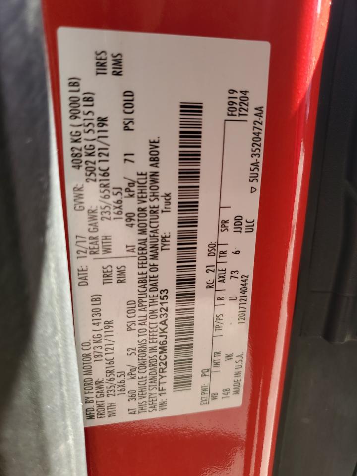 1FTYR2CM6JKA32153 FORD TRANSIT 2018