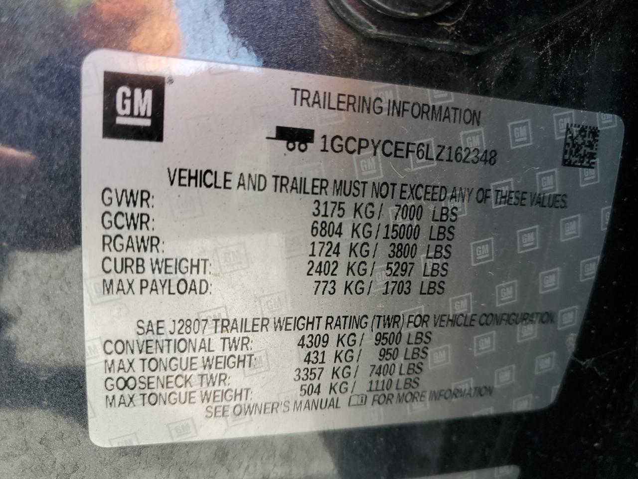 1GCPYCEF6LZ162348 CHEVROLET ALL Models 2020