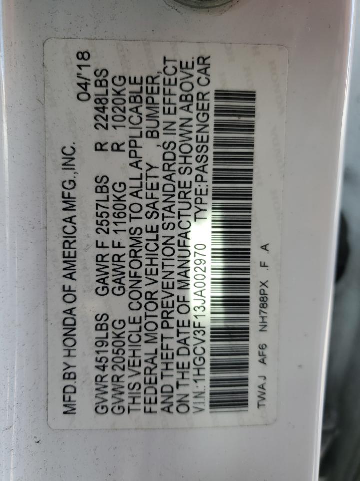 1HGCV3F13JA002970 HONDA ACCORD 2018