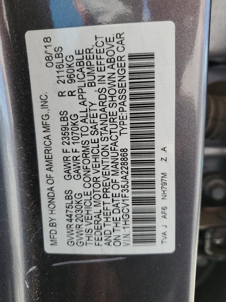 1HGCV1F35JA228868 HONDA ACCORD 2018