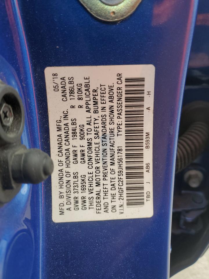 2HGFC2F59JH561781 HONDA CIVIC 2018