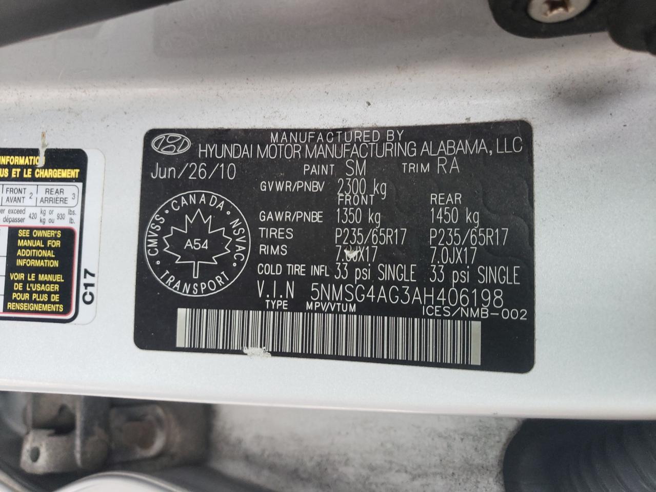 2010 Hyundai Santa Fe - Image 13