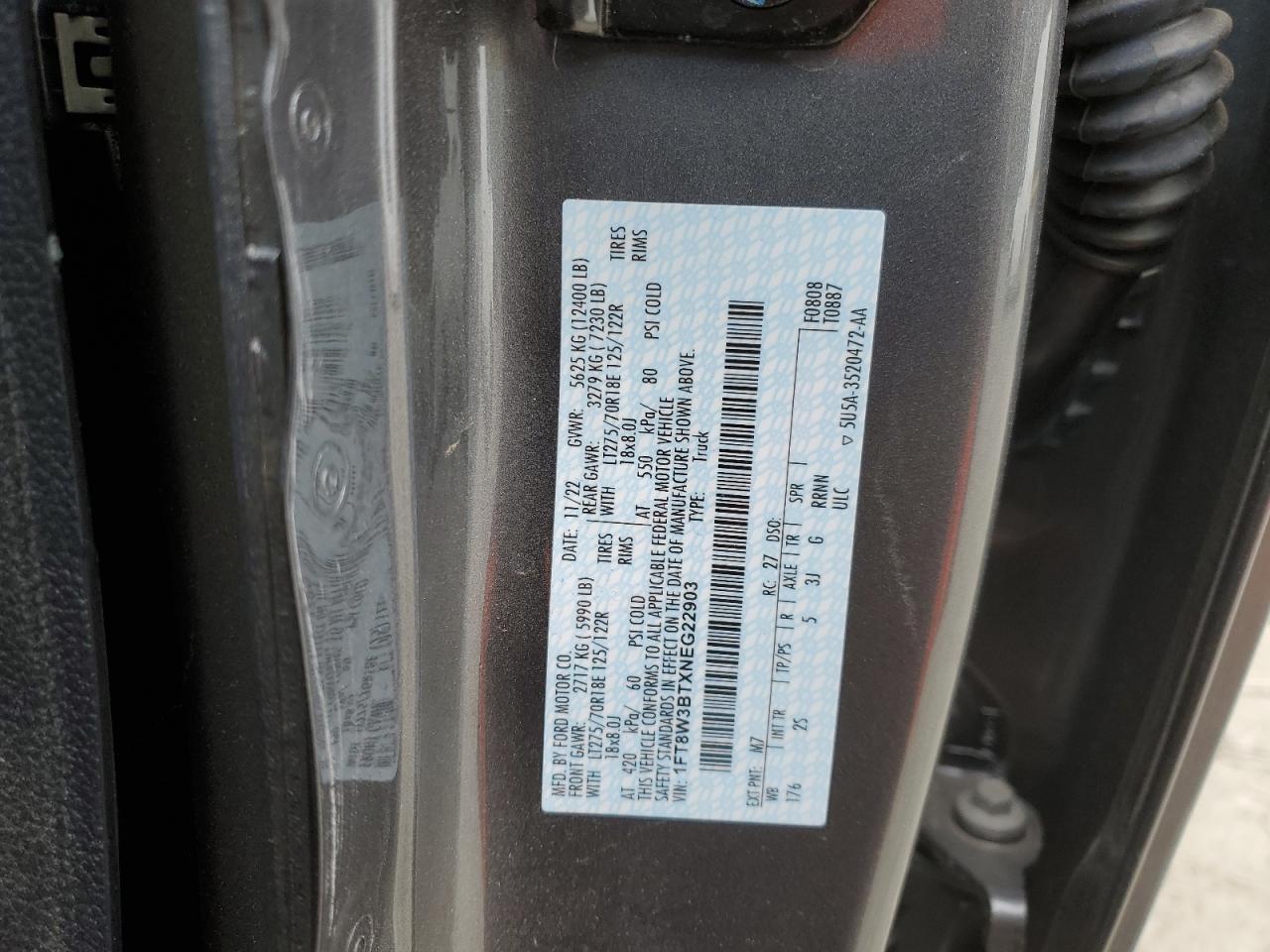 1FT8W3BTXNEG22903 FORD F350 2022