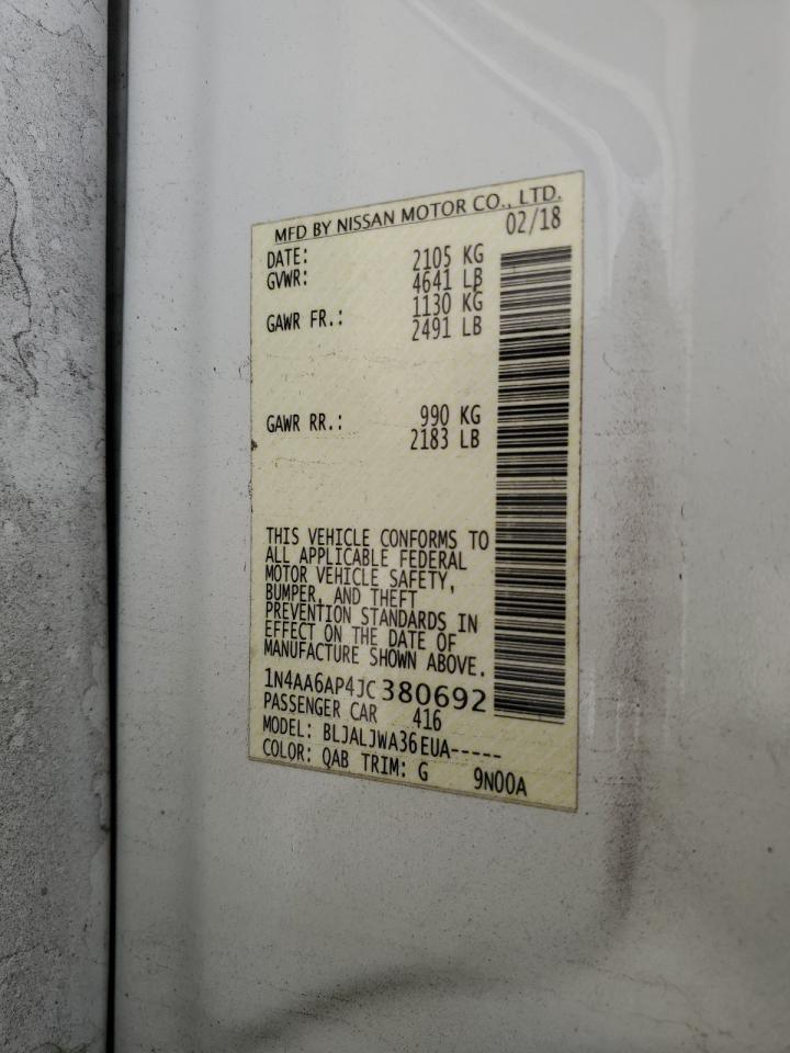 1N4AA6AP4JC380692 NISSAN MAXIMA 2018