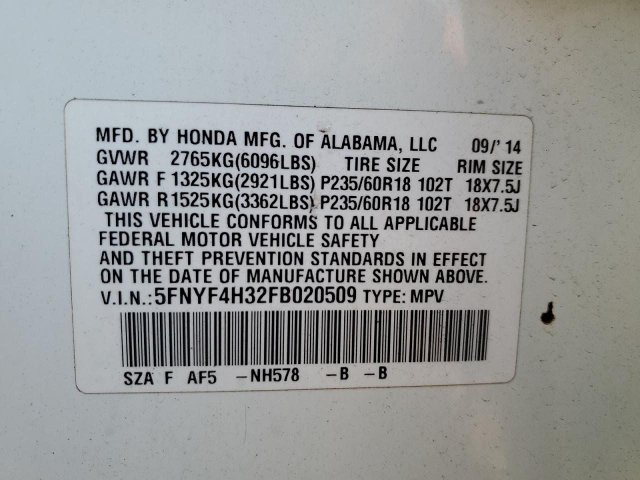 2015 Honda Pilot - Image 15