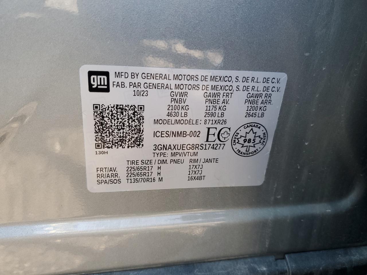 3GNAXUEG8RS174277 CHEVROLET EQUINOX 2024