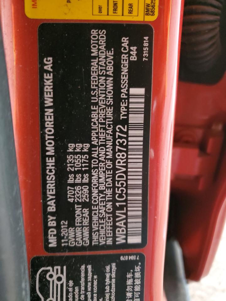 2013 BMW X1 xDrive28I VIN: WBAVL1C55DVR87372 Lot: 48463225