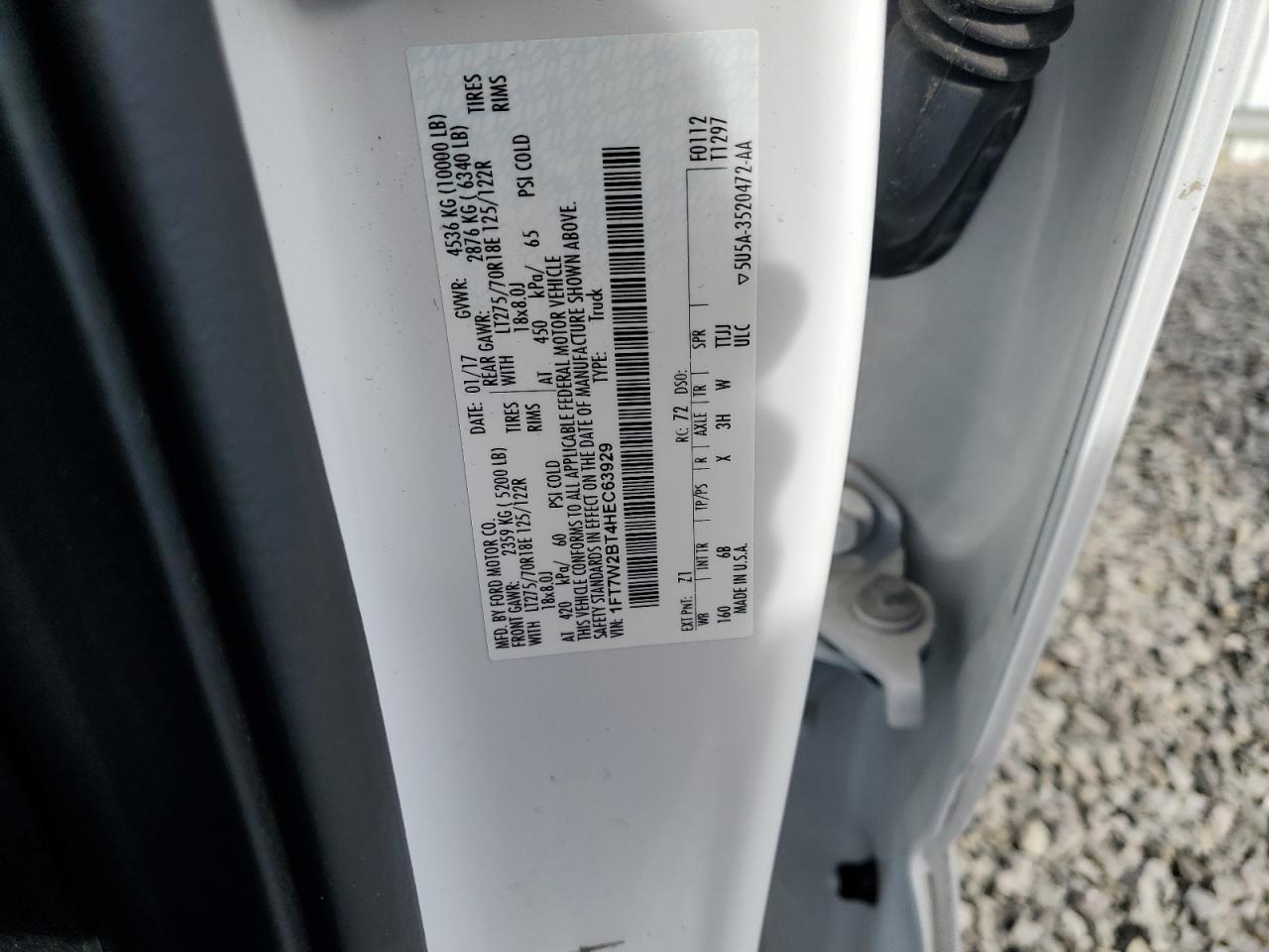 1FT7W2BT4HEC63929 FORD F250 2017