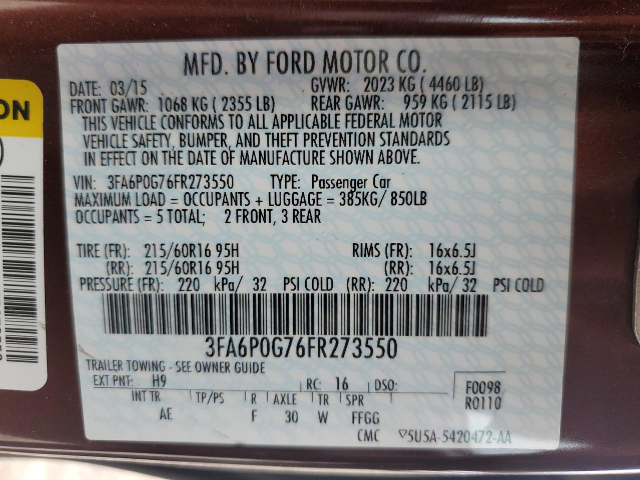 2015 Ford Fusion - Image 12