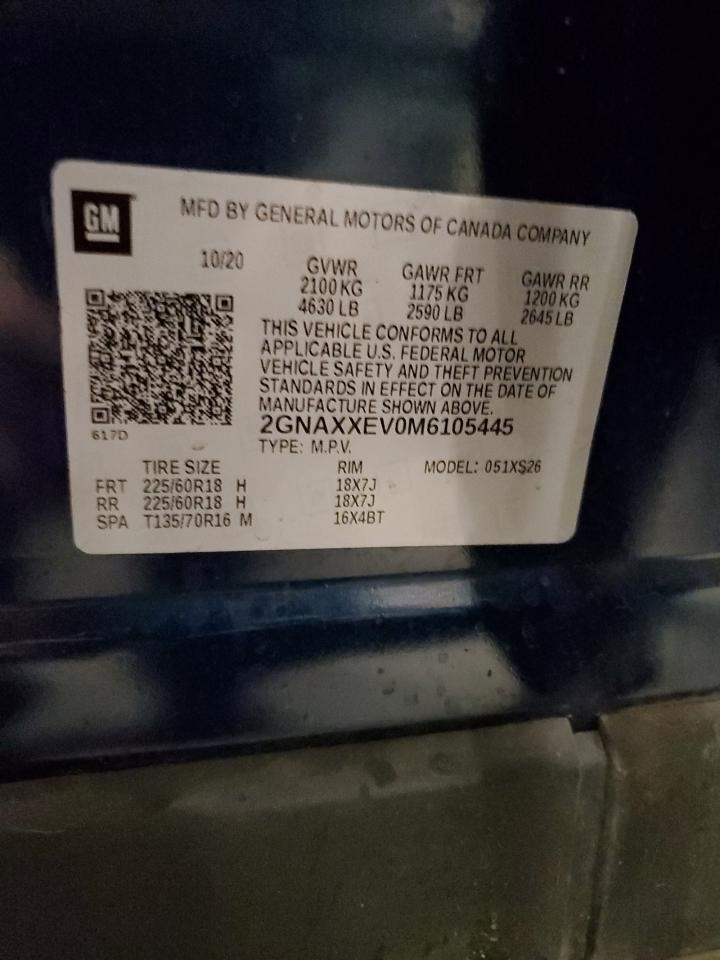 2GNAXXEV0M6105445 CHEVROLET EQUINOX 2021