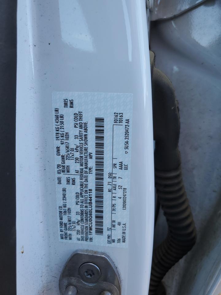 1FMCU0G60LUB44118 FORD ESCAPE 2020