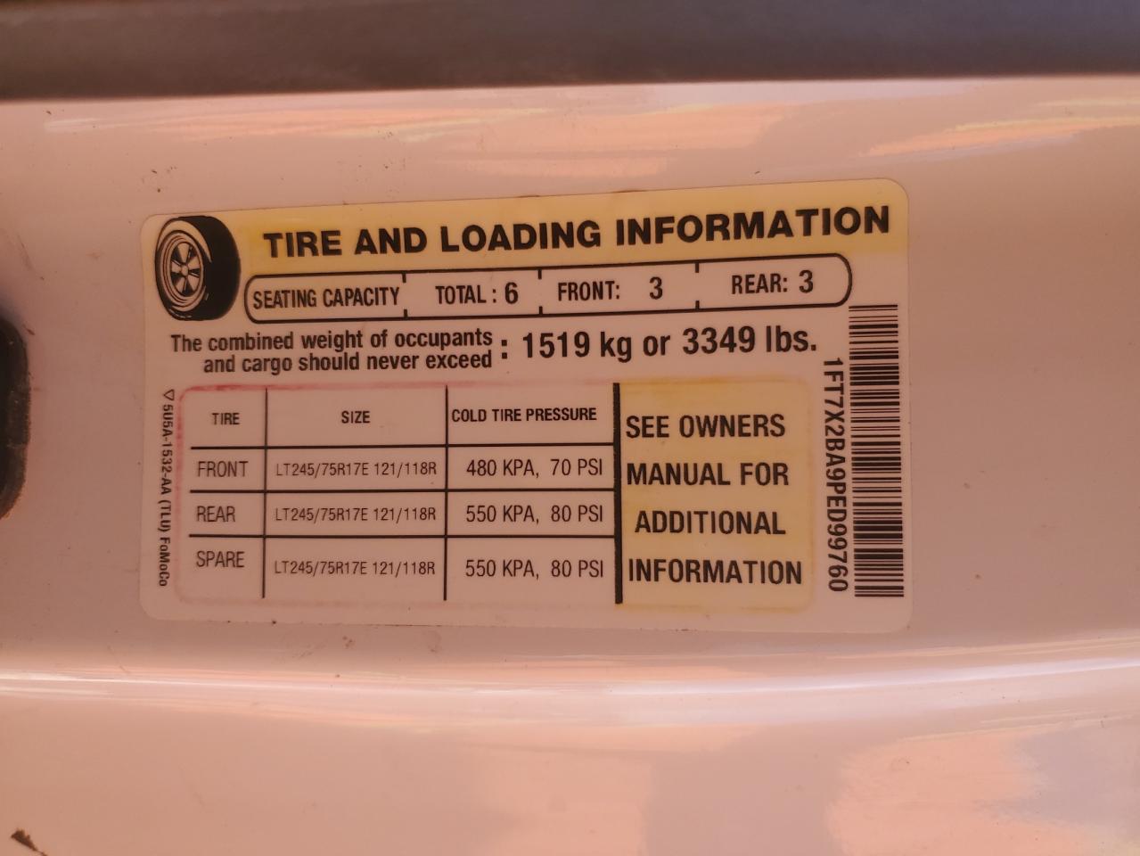 1FT7X2BA9PED99760 FORD F250 2023