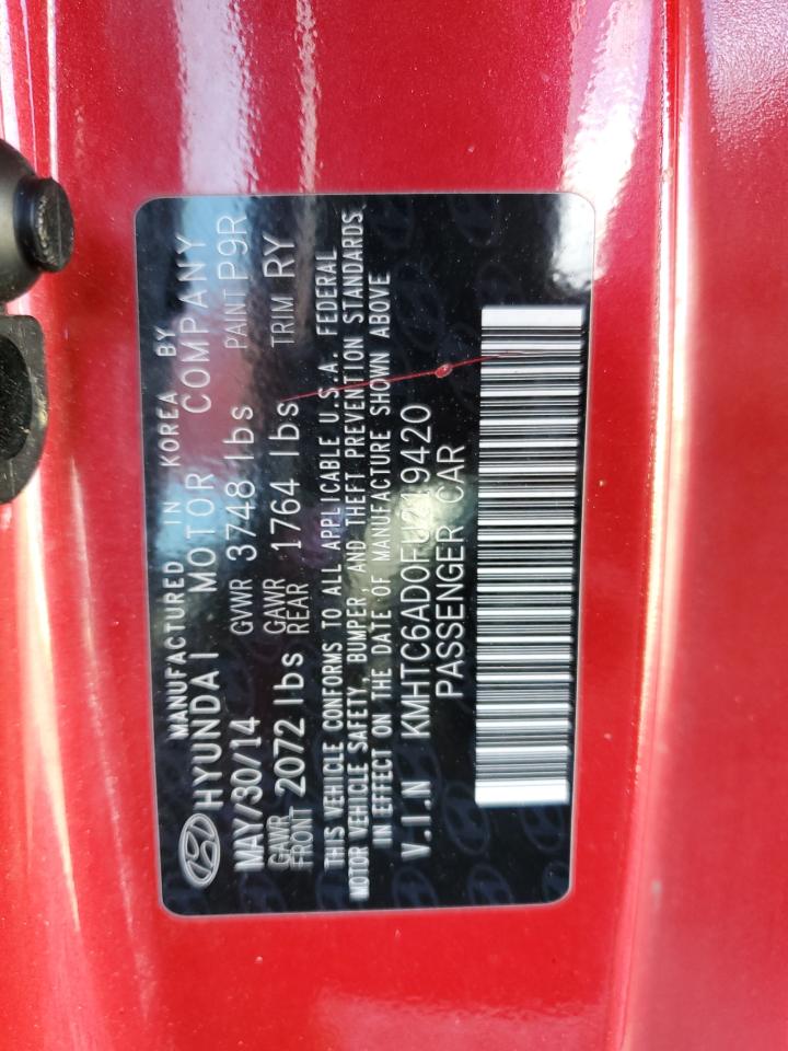 2015 Hyundai Veloster VIN: KMHTC6AD0FU219420 Lot: 48168615