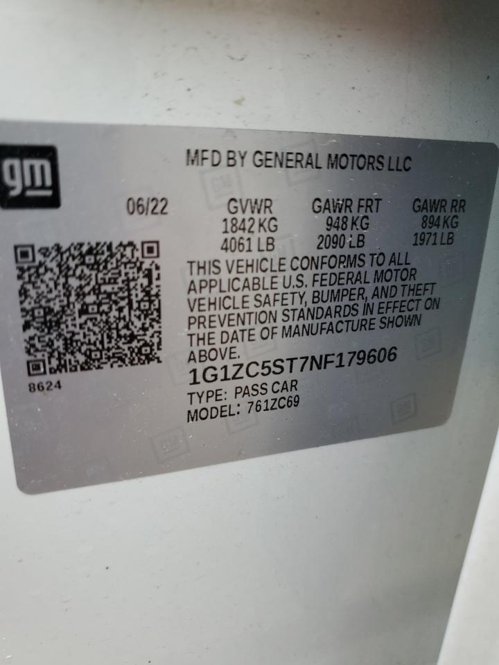 1G1ZC5ST7NF179606 CHEVROLET MALIBU 2022
