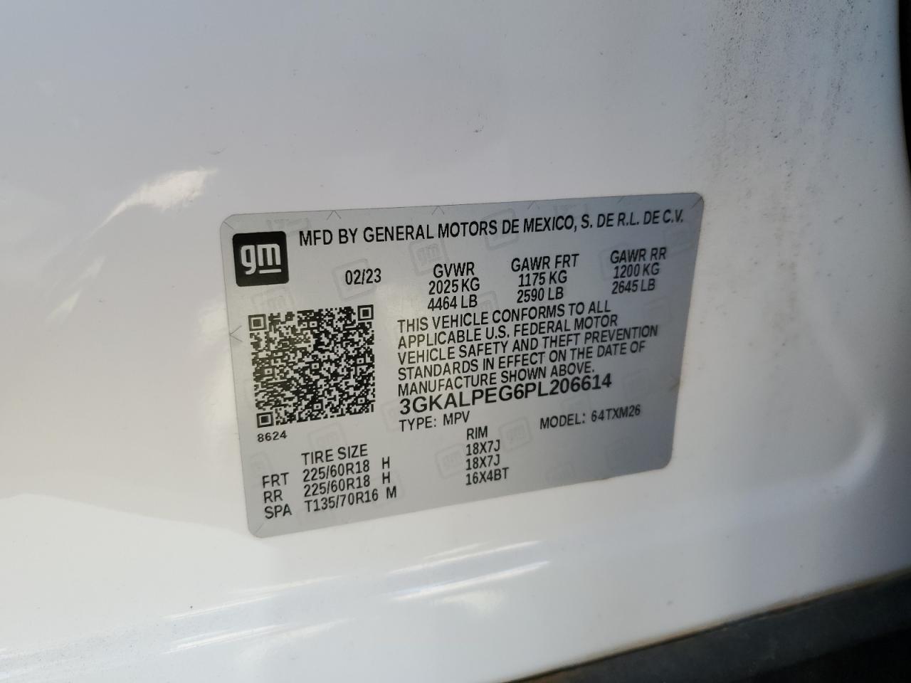 3GKALPEG6PL206614 GMC TERRAIN 2023