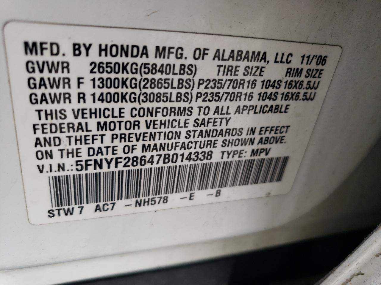 2007 Honda Pilot - Image 15