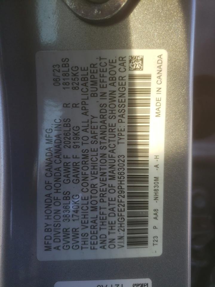 2HGFE2F29PH563023 HONDA CIVIC 2023