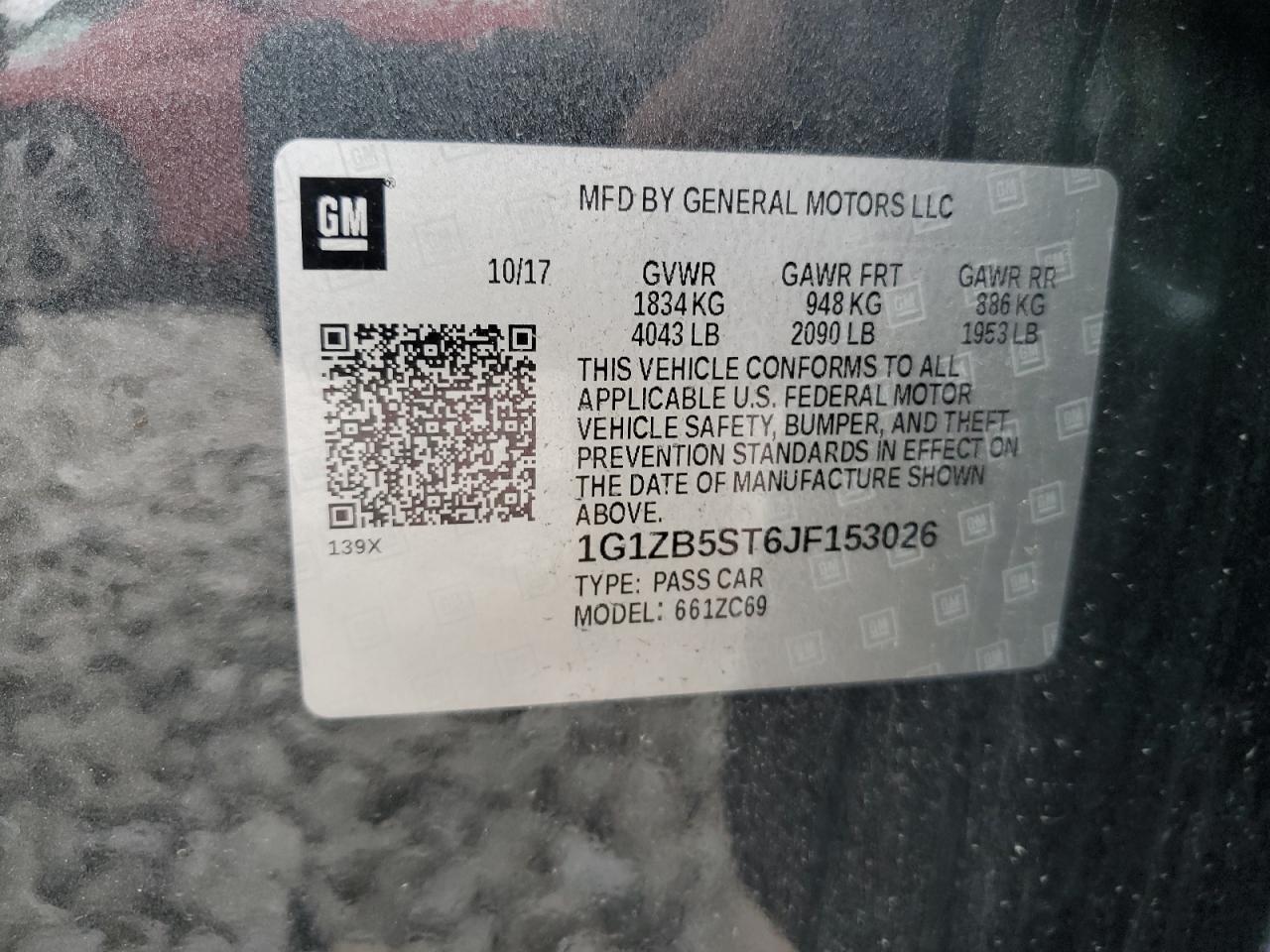 1G1ZB5ST6JF153026 CHEVROLET MALIBU 2018