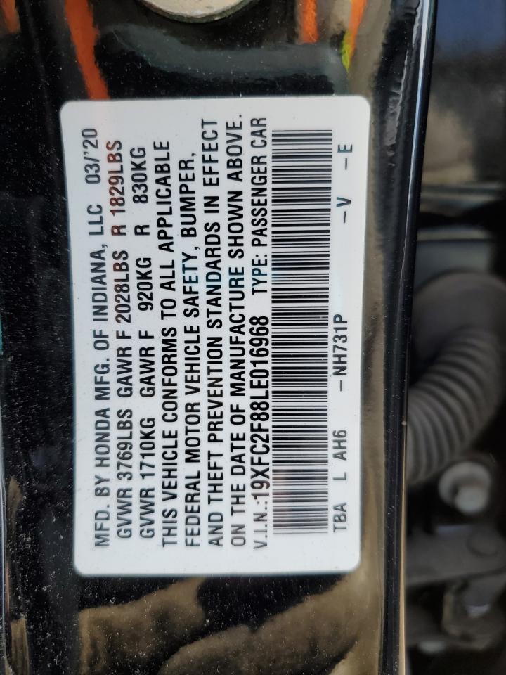 19XFC2F88LE016968 HONDA CIVIC 2020