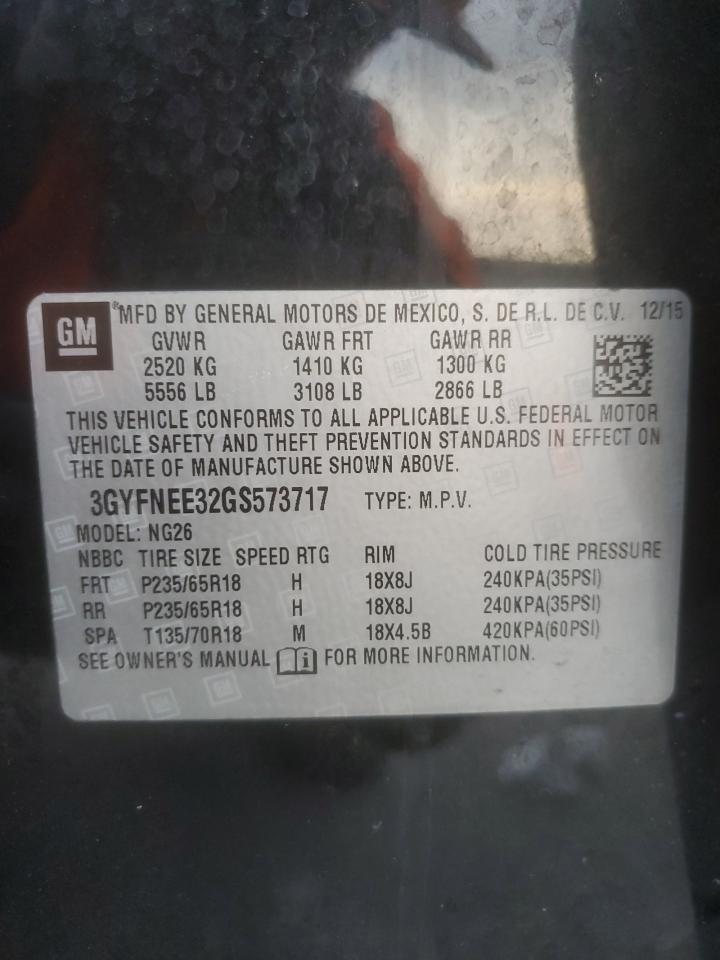 2016 Cadillac Srx Luxury Collection VIN: 3GYFNEE32GS573717 Lot: 54858005