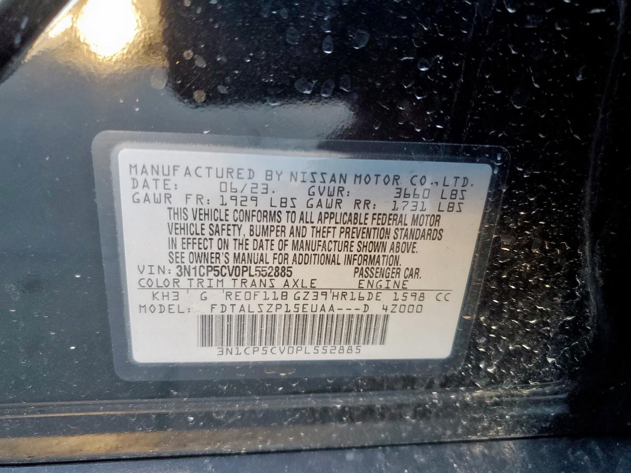 3N1CP5CV0PL552885 NISSAN KICKS 2023
