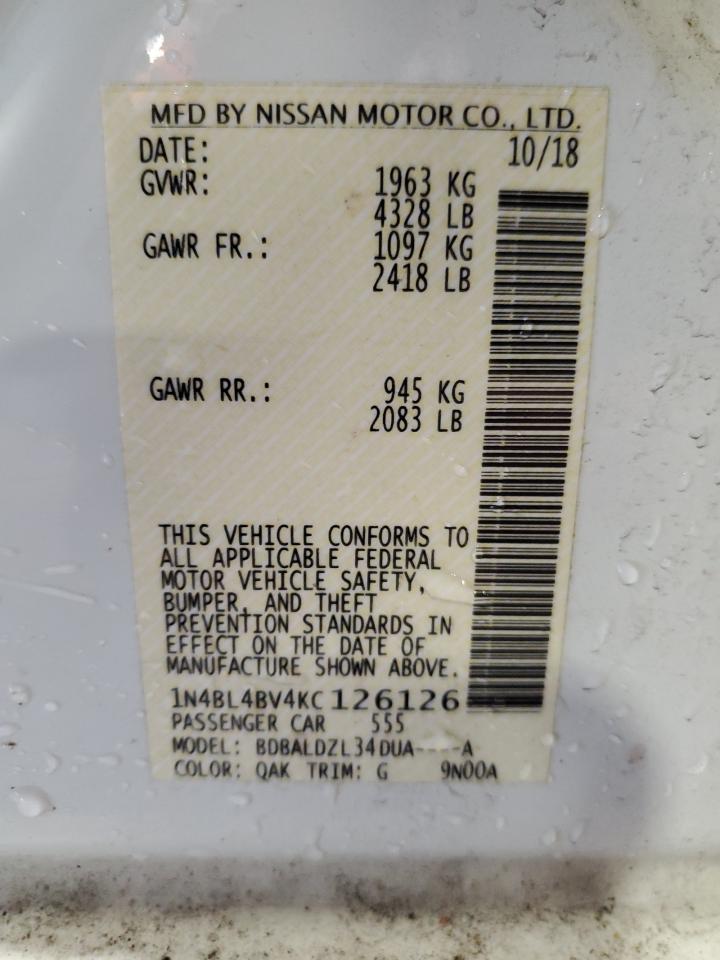 1N4BL4BV4KC126126 NISSAN ALTIMA 2019