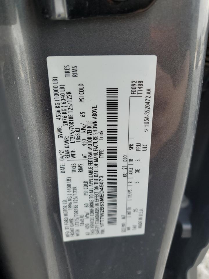 1FT7W2B63MED45073 FORD F250 2021