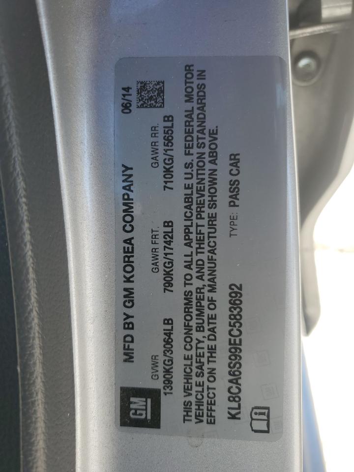 2014 Chevrolet Spark Ls VIN: KL8CA6S99EC583692 Lot: 47758285
