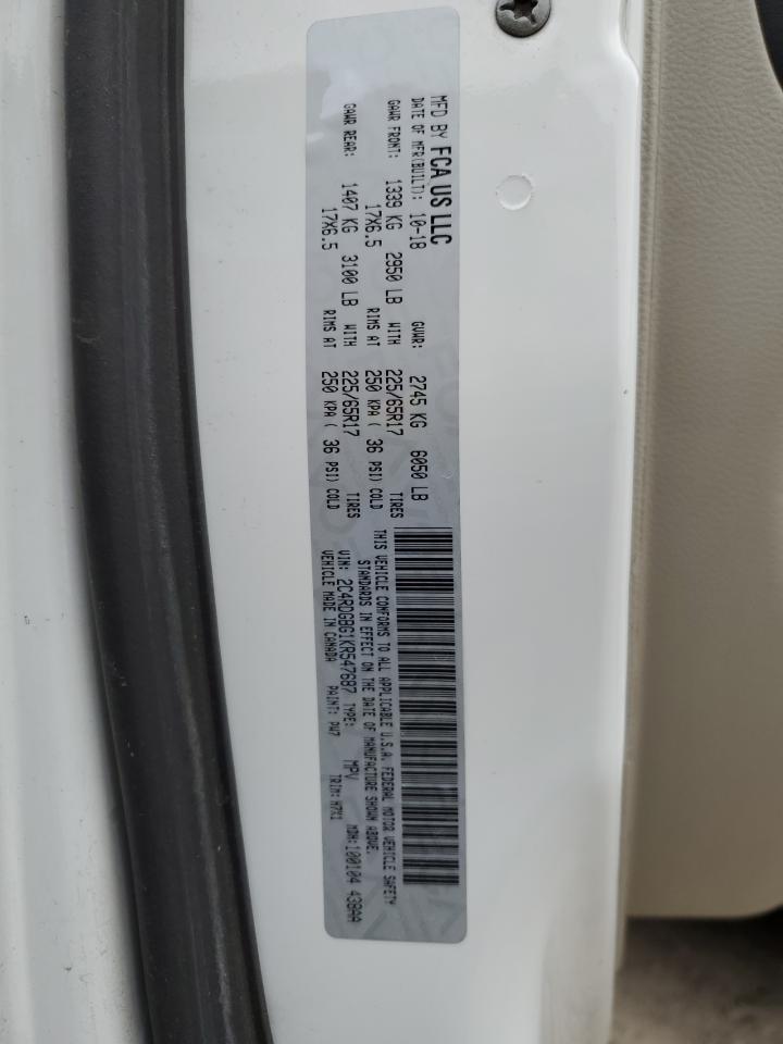 2019 Dodge Grand Caravan Se VIN: 2C4RDGBG1KR547687 Lot: 47812685