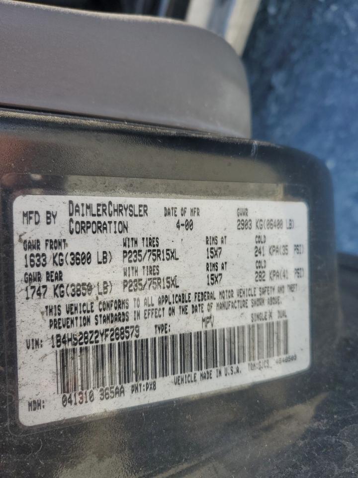 2000 Dodge Durango VIN: 1B4HS28Z2YF268579 Lot: 49532045