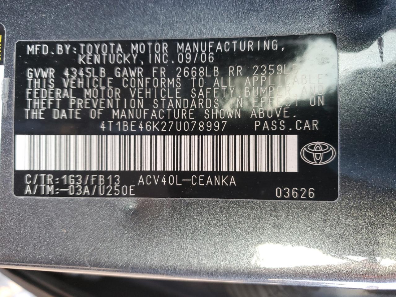 2007 Toyota Camry - Image 12