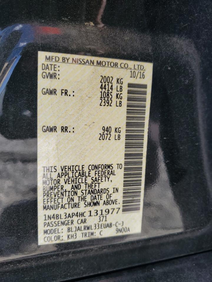 1N4BL3AP4HC131977 NISSAN ALTIMA 2017