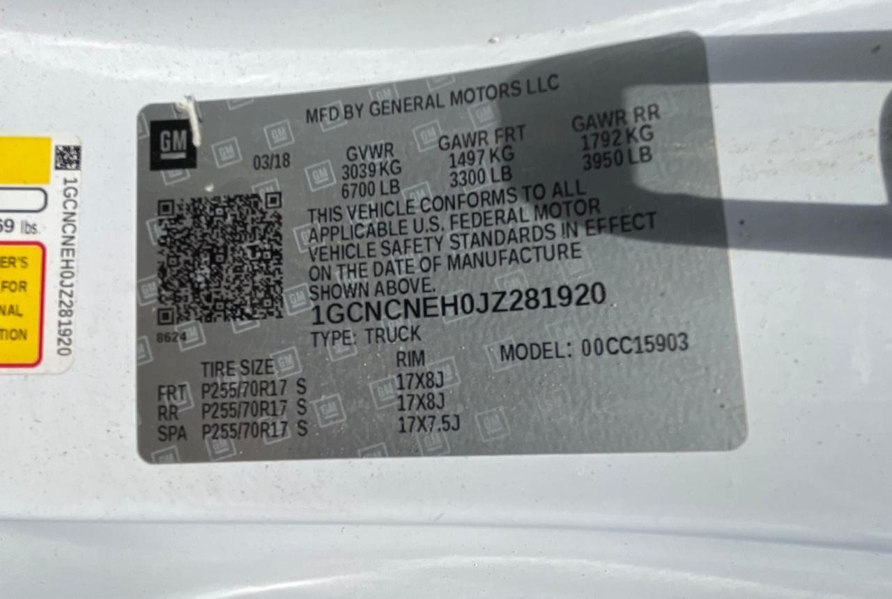 1GCNCNEH0JZ281920 CHEVROLET ALL Models 2018