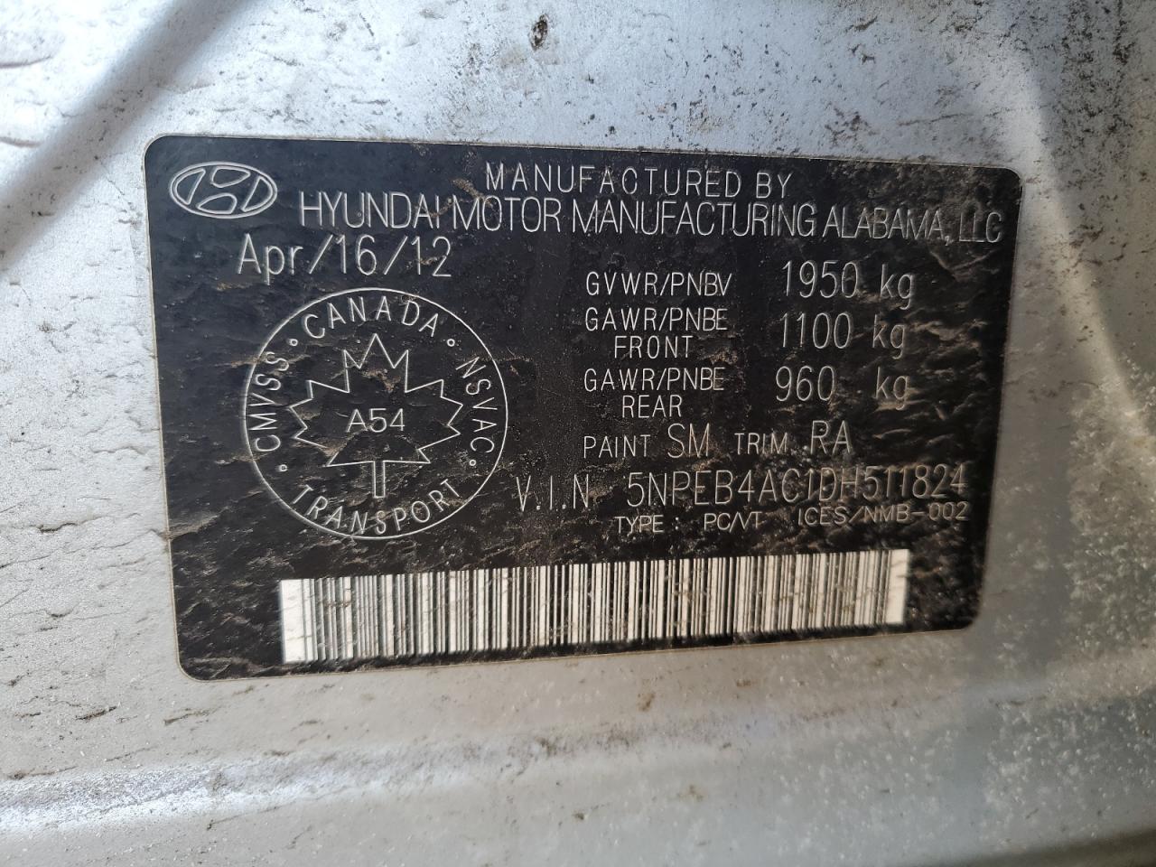 2013 Hyundai Sonata Gls VIN: 5NPEB4AC1DH5118 Lot: 49385865