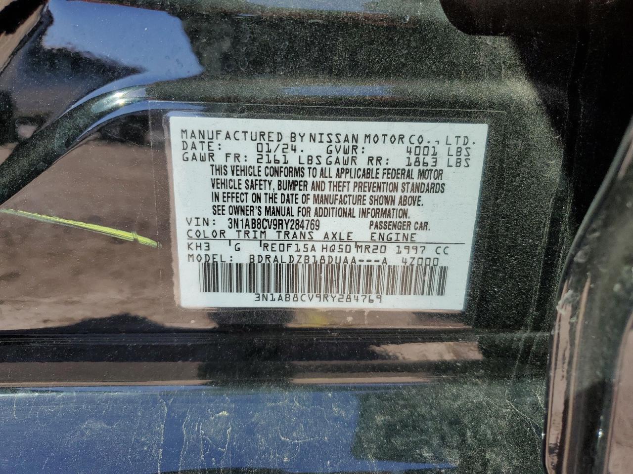 3N1AB8CV9RY284769 NISSAN SENTRA 2024