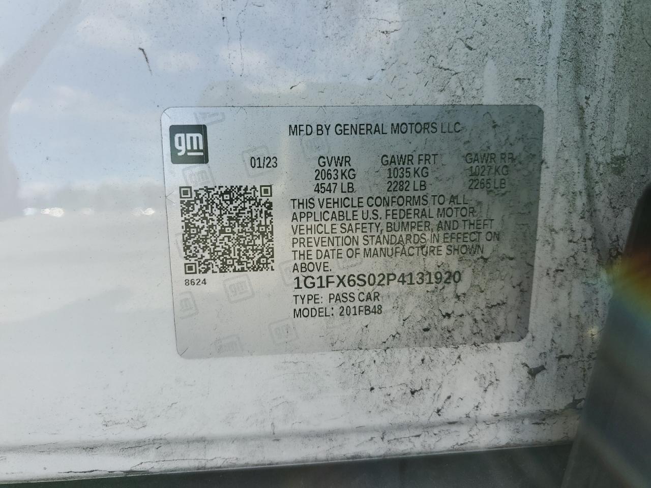 1G1FX6S02P4131920 CHEVROLET BOLT 2023