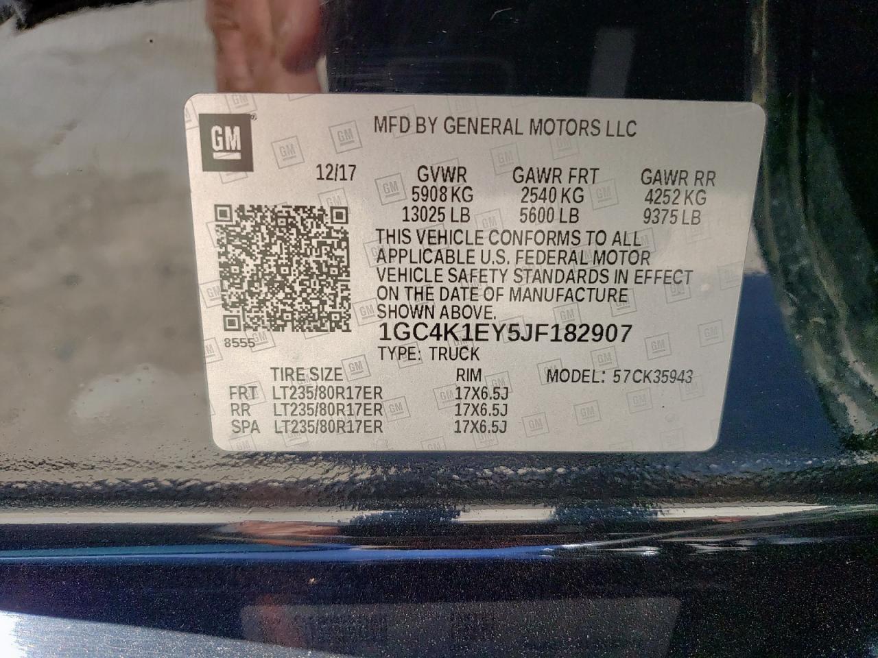 1GC4K1EY5JF182907 CHEVROLET ALL Models 2018