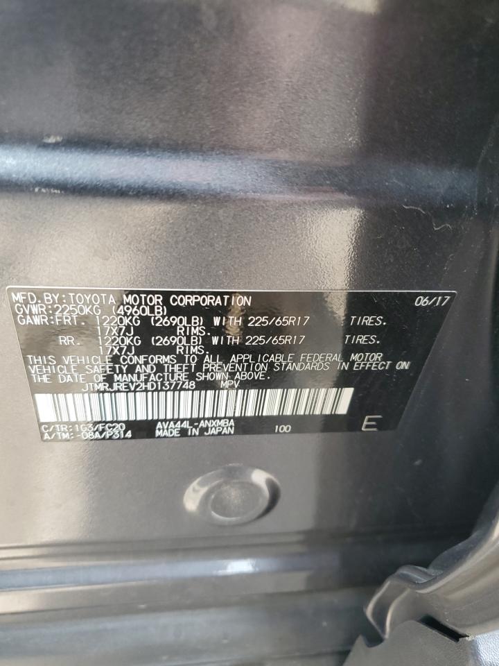 JTMRJREV2HD137748 TOYOTA RAV4 2017