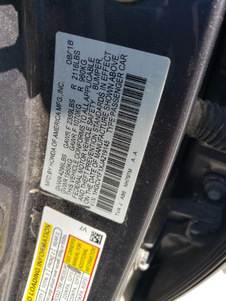 1HGCV1F1XJA219145 HONDA ACCORD 2018